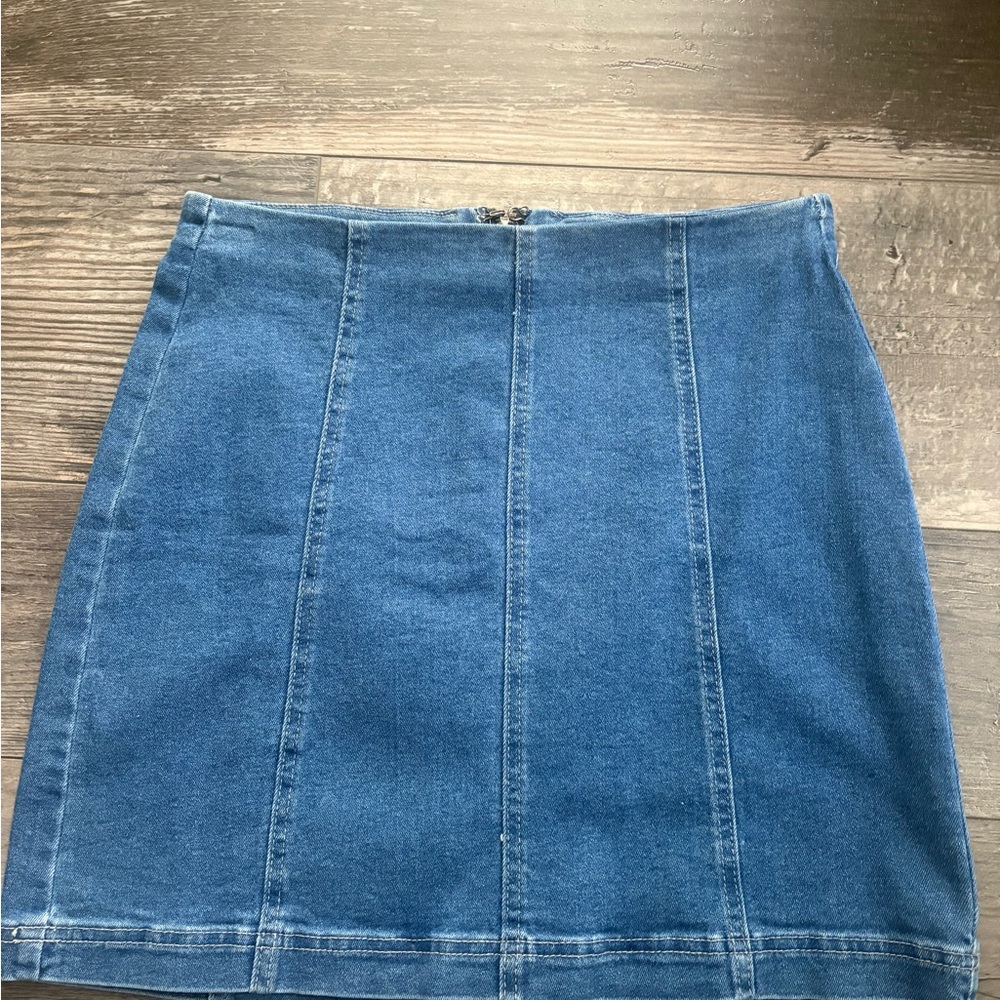 White Birch Blue Mini Pencil Skirt 16” long